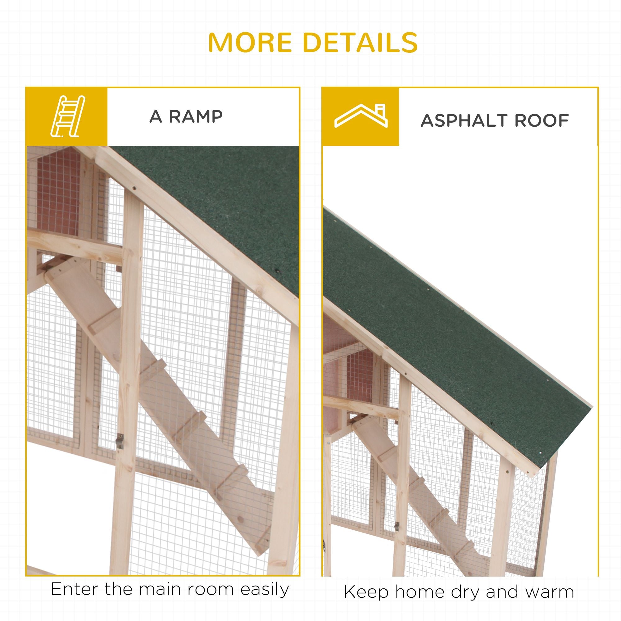 PawHut 2-Tier furniture-style Rabbit Hutch with Run & Ramp