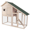 PawHut 2-Tier furniture-style Rabbit Hutch with Run & Ramp