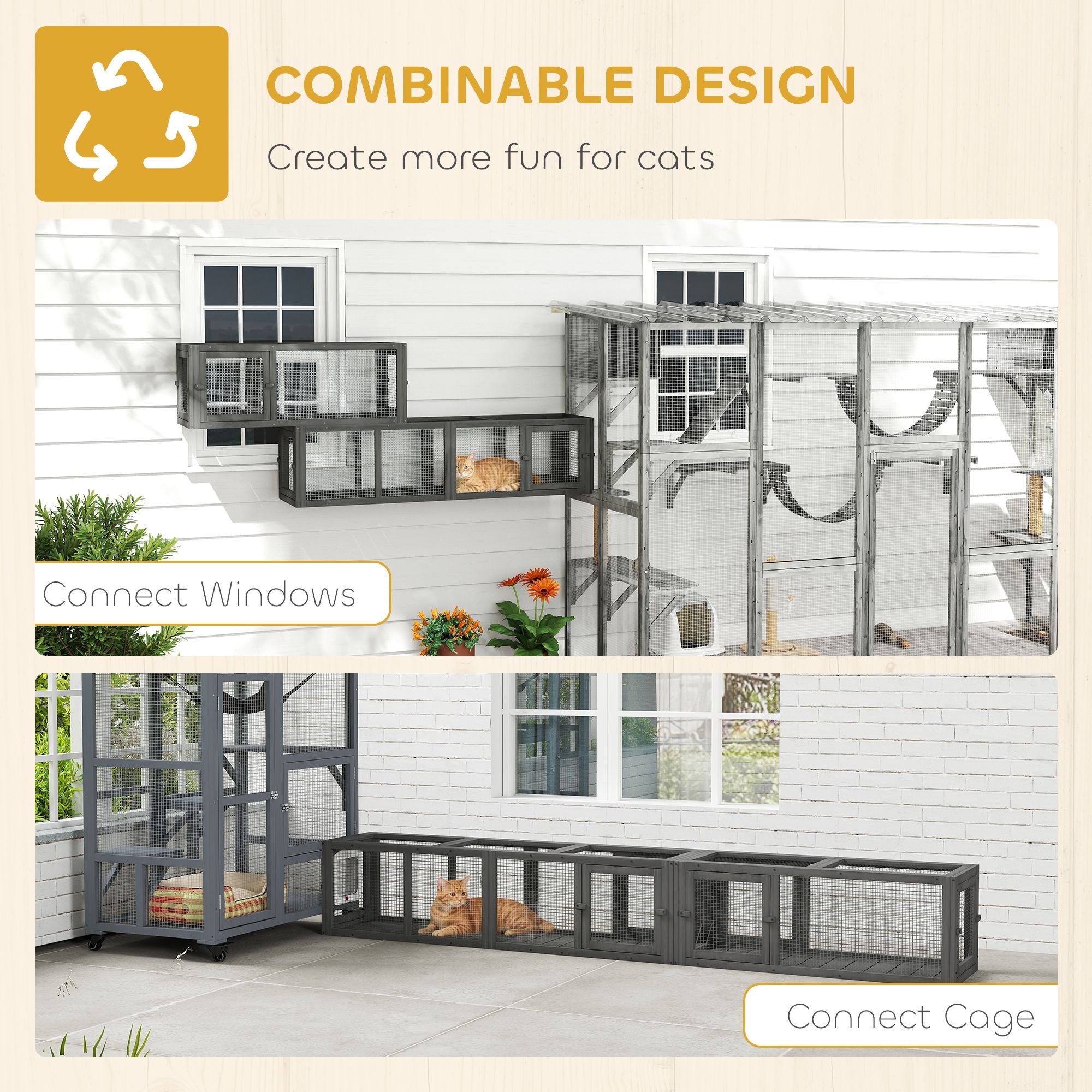 PawHut furniture-style Cat Tunnel – Flexible Outdoor Play with 8 Doors