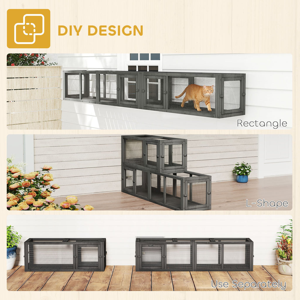 PawHut furniture-style Cat Tunnel – Flexible Outdoor Play with 8 Doors