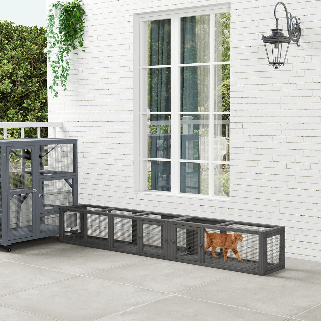 PawHut furniture-style Cat Tunnel – Flexible Outdoor Play with 8 Doors
