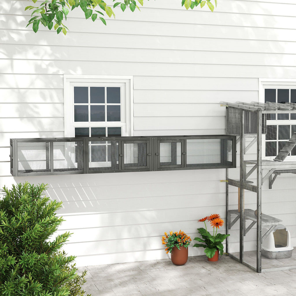 PawHut furniture-style Cat Tunnel – Flexible Outdoor Play with 8 Doors