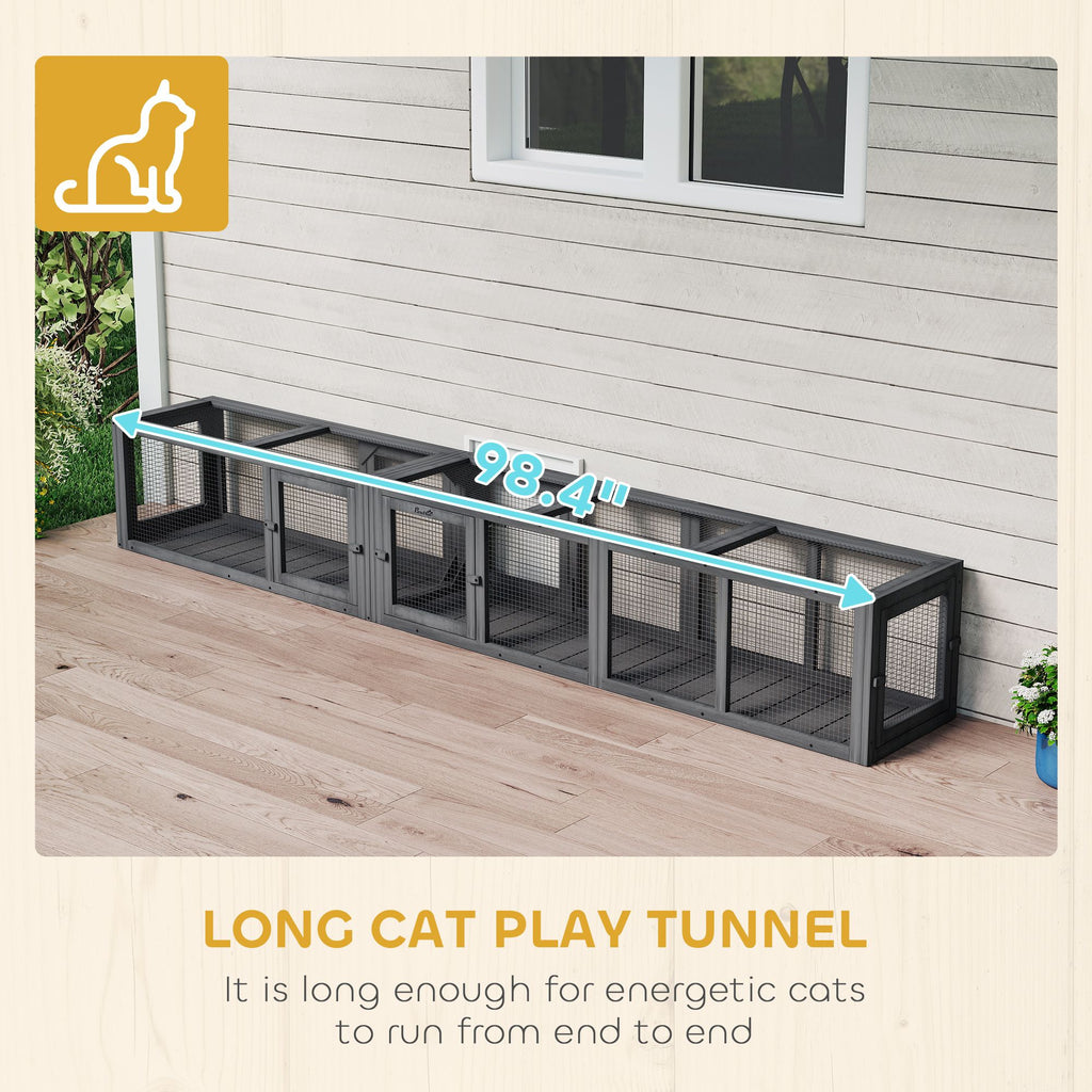 PawHut furniture-style Cat Tunnel – Flexible Outdoor Play with 8 Doors