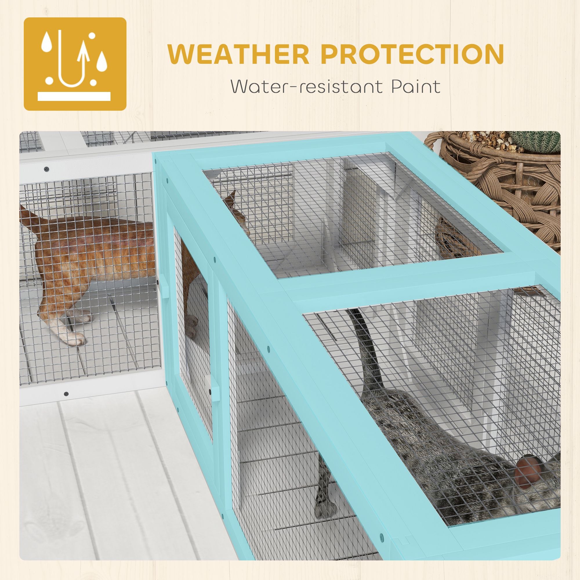 furniture-style 98" Cat Tunnel with 8 Doors for Indoor/Outdoor Exploration