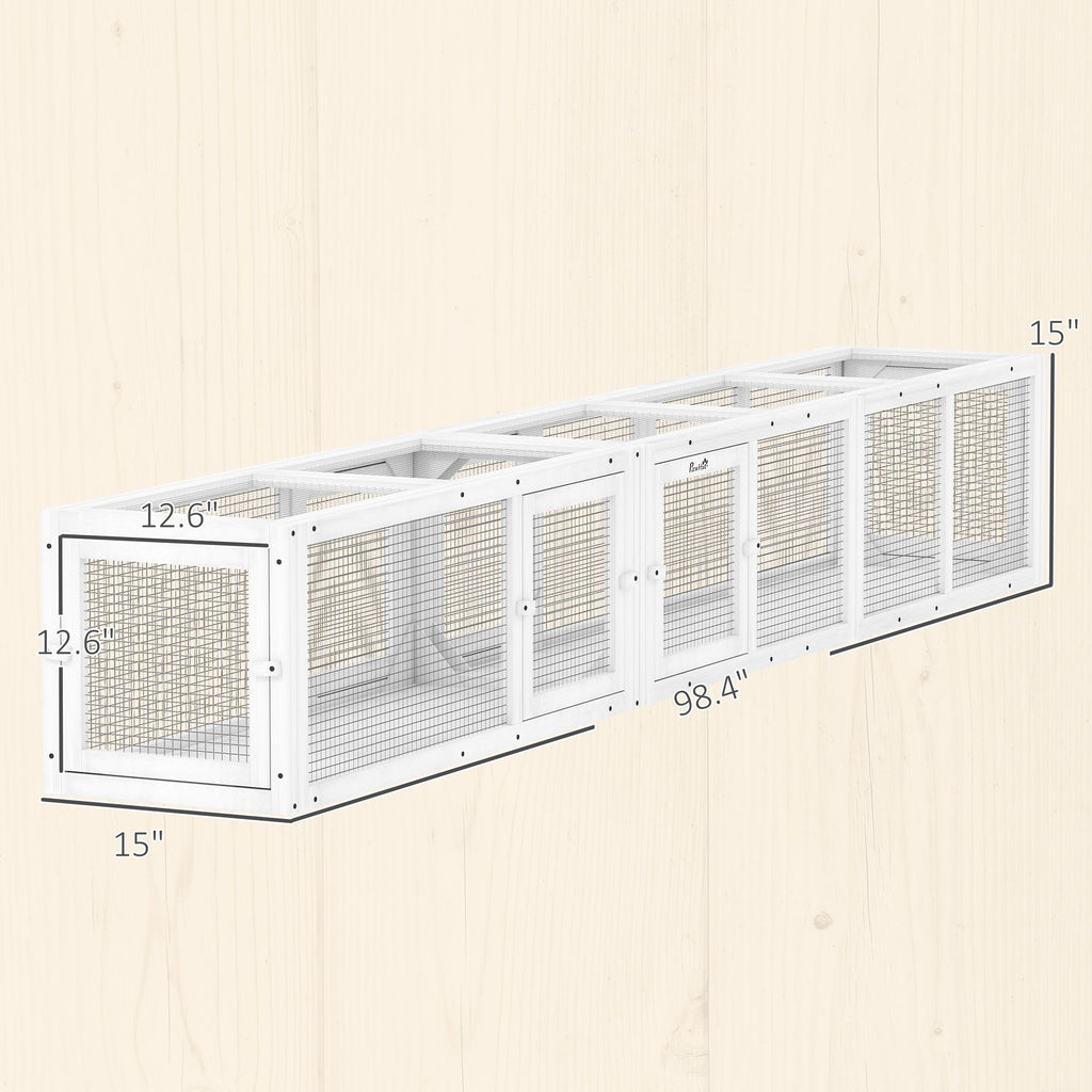 furniture-style 98" Cat Tunnel with 8 Doors for Indoor/Outdoor Exploration