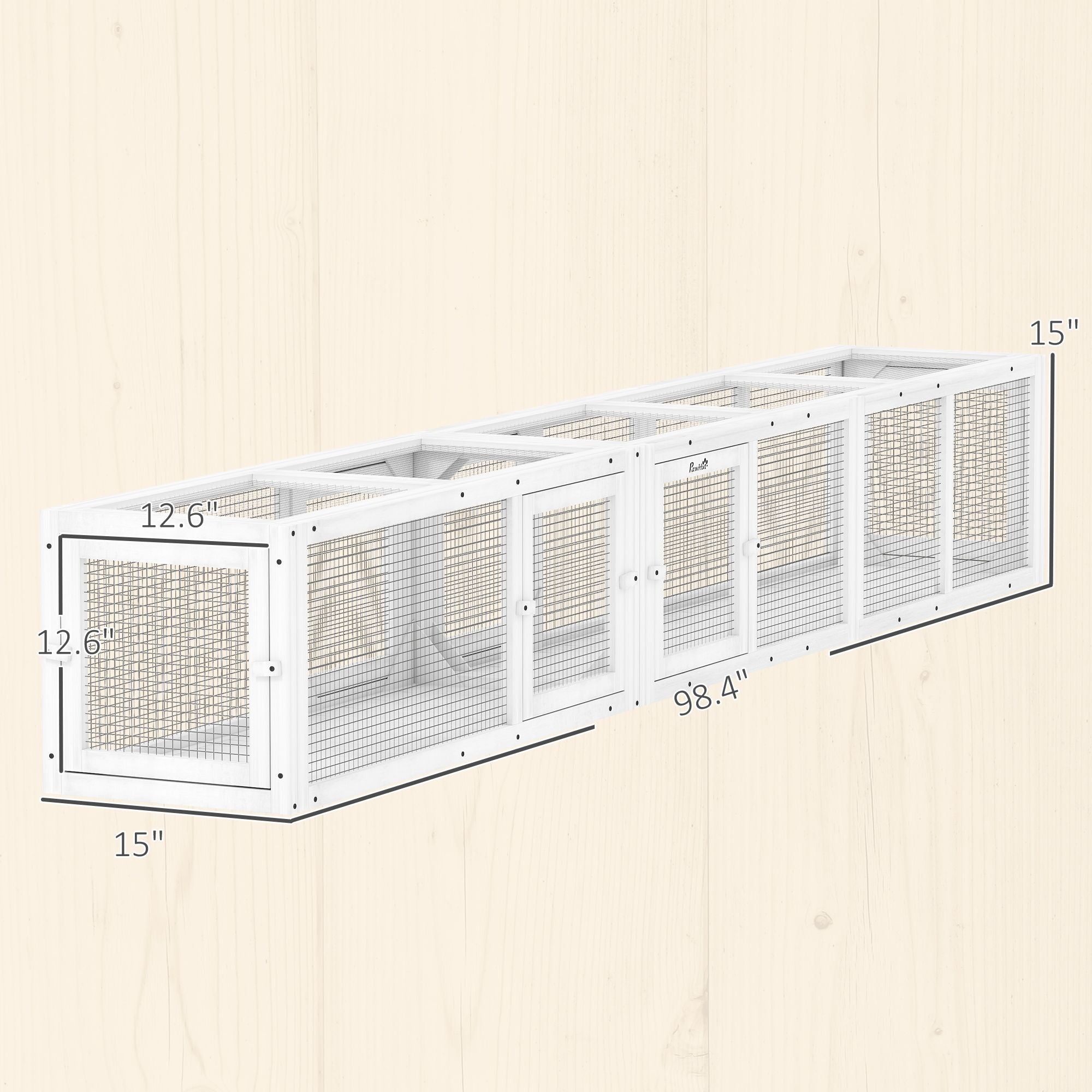 furniture-style 98" Cat Tunnel with 8 Doors for Indoor/Outdoor Exploration