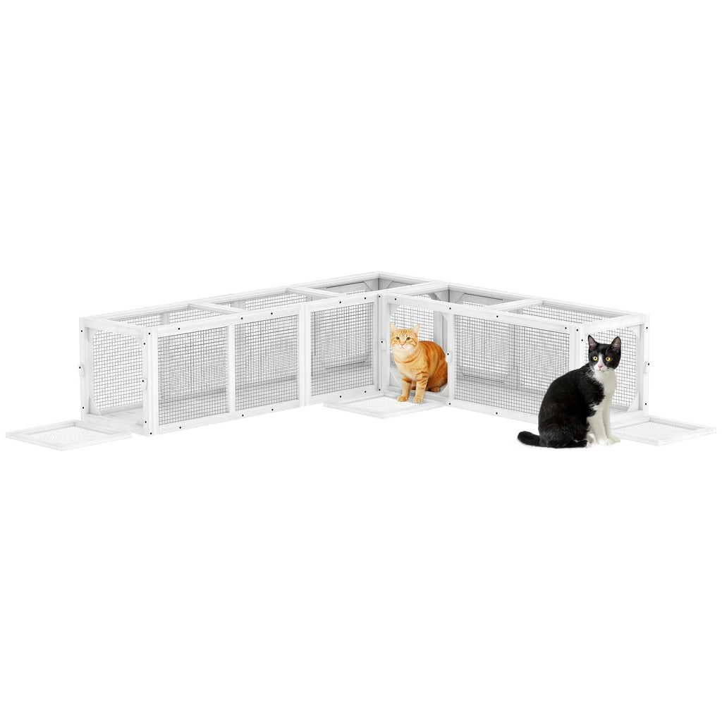 furniture-style 98" Cat Tunnel with 8 Doors for Indoor/Outdoor Exploration