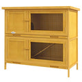 furniture-style Bunny Hutch with Ramp – Indoor/Outdoor Double House for Rabbits & Guinea Pigs