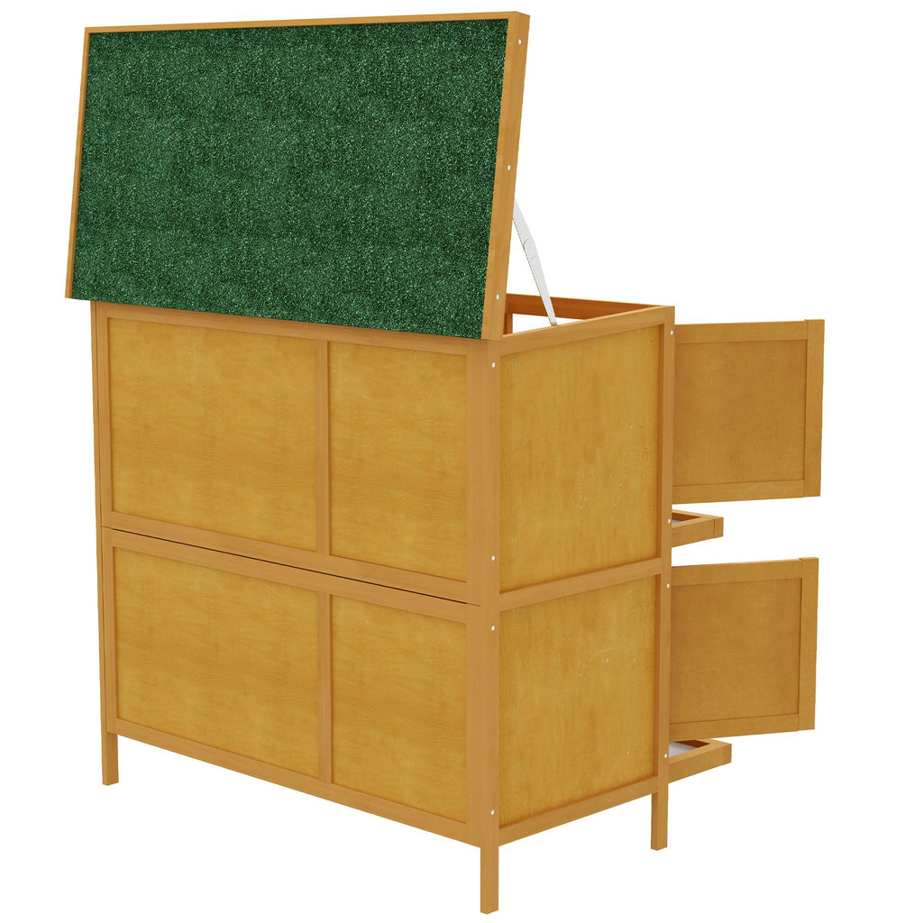 furniture-style Bunny Hutch with Ramp – Indoor/Outdoor Double House for Rabbits & Guinea Pigs