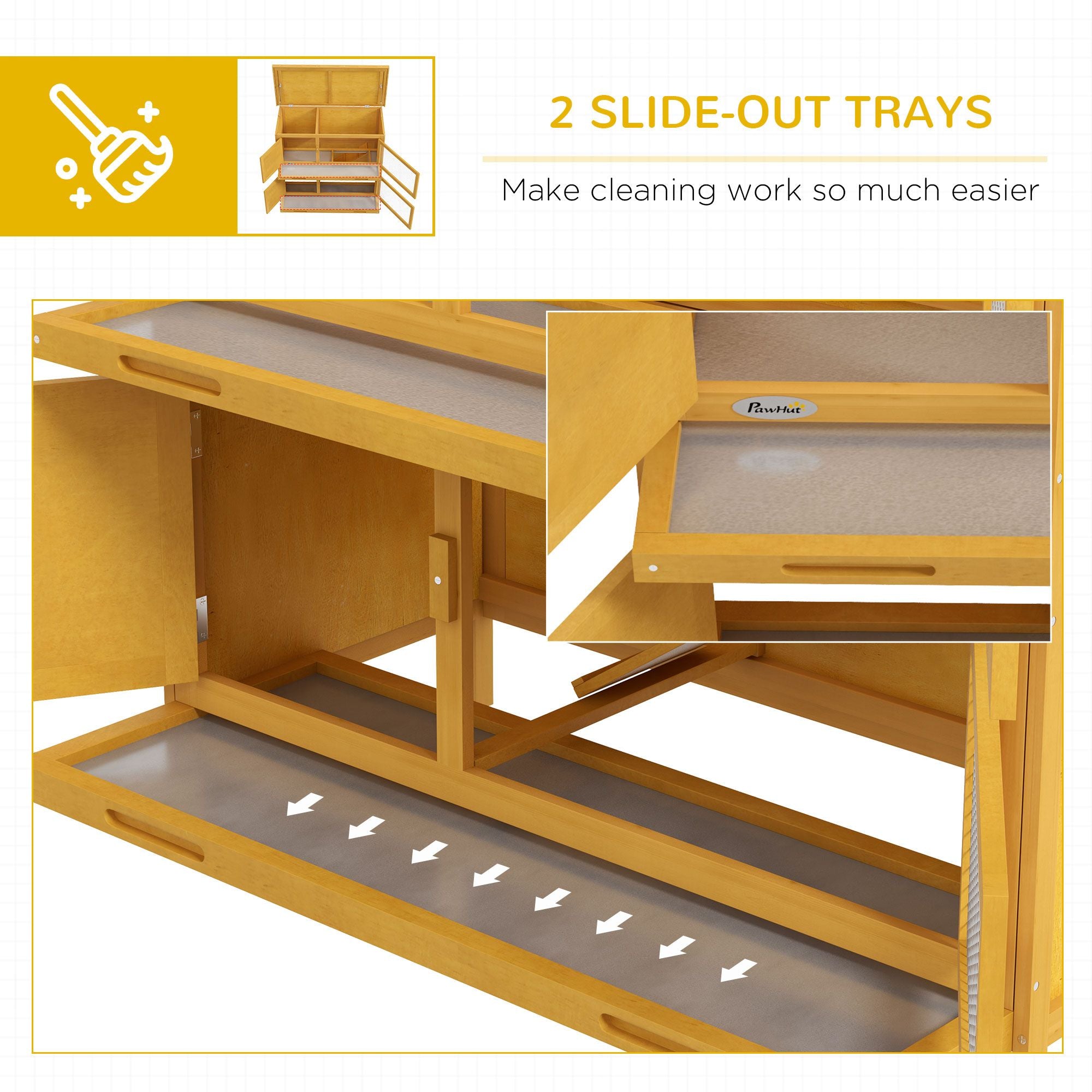 furniture-style Bunny Hutch with Ramp – Indoor/Outdoor Double House for Rabbits & Guinea Pigs