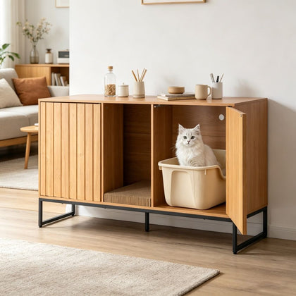 Odor-Blocking furniture-style Cat Litter Box Cabinet