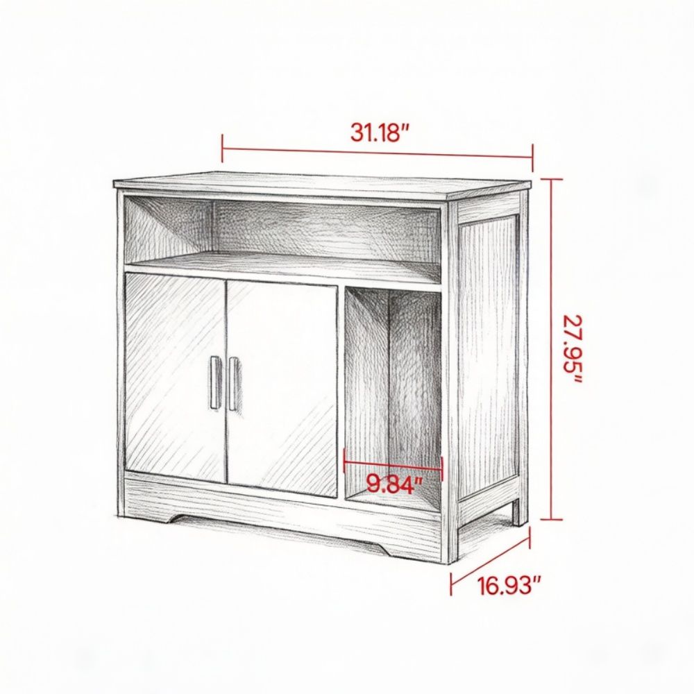 Wooden Cat Box Cabinet