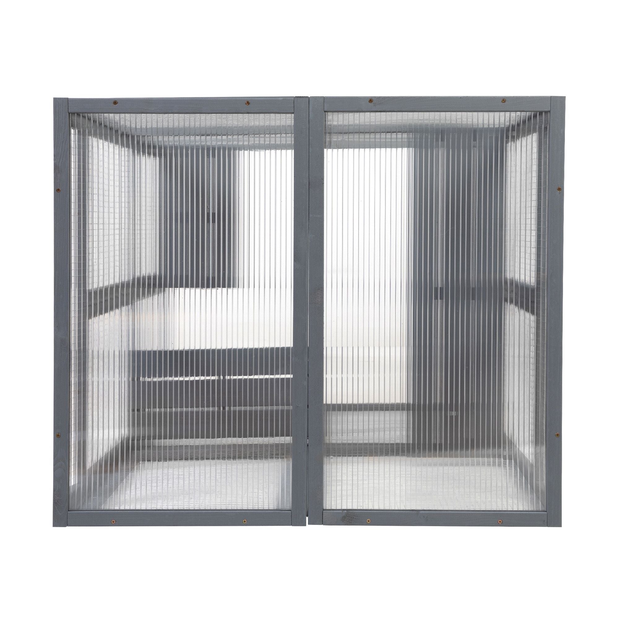 Wooden Cat Catio, Outdoor Cat Enclosure, Cat House with Platforms, Sunshine Board, Hammock, Door, Kitten Cage Condo, Grey