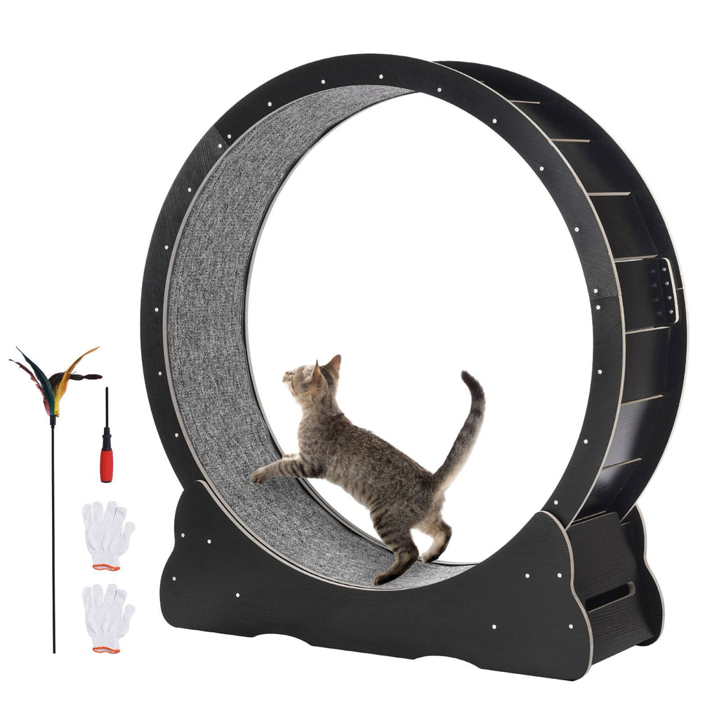 43.3" furniture-style Cat Exercise Wheel: Silent Running for Happy, Healthy Indoor Cats