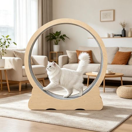 furniture-style Cat Exercise Wheel – Spacious, Quiet & Safe for Large Cats