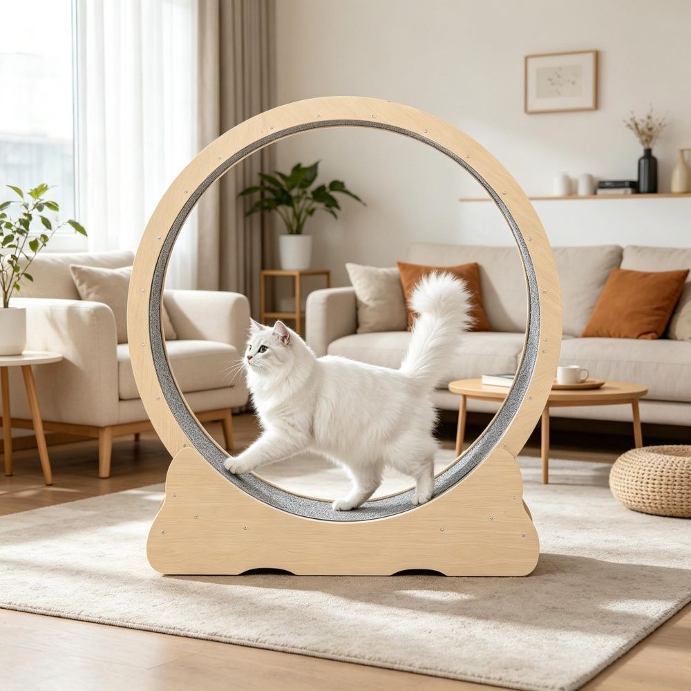 furniture-style Cat Exercise Wheel – Spacious, Quiet & Safe for Large Cats