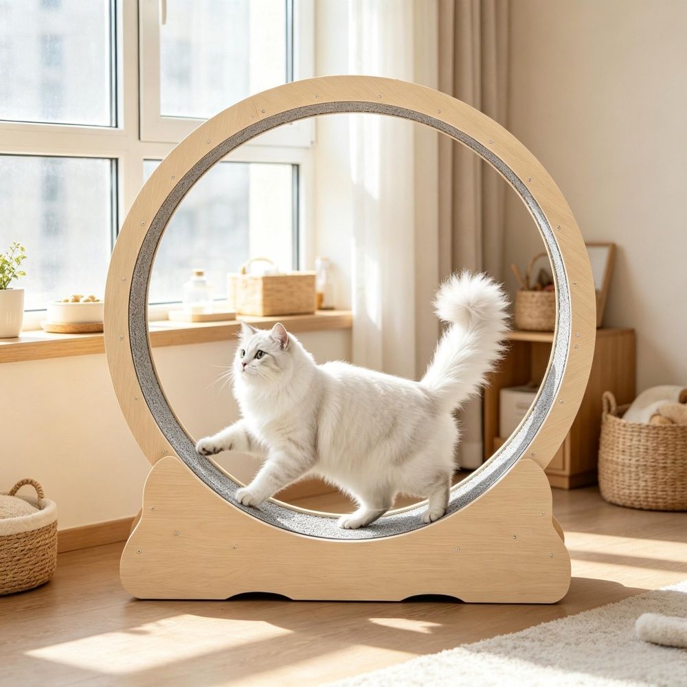 furniture-style Cat Exercise Wheel – Spacious, Quiet & Safe for Large Cats