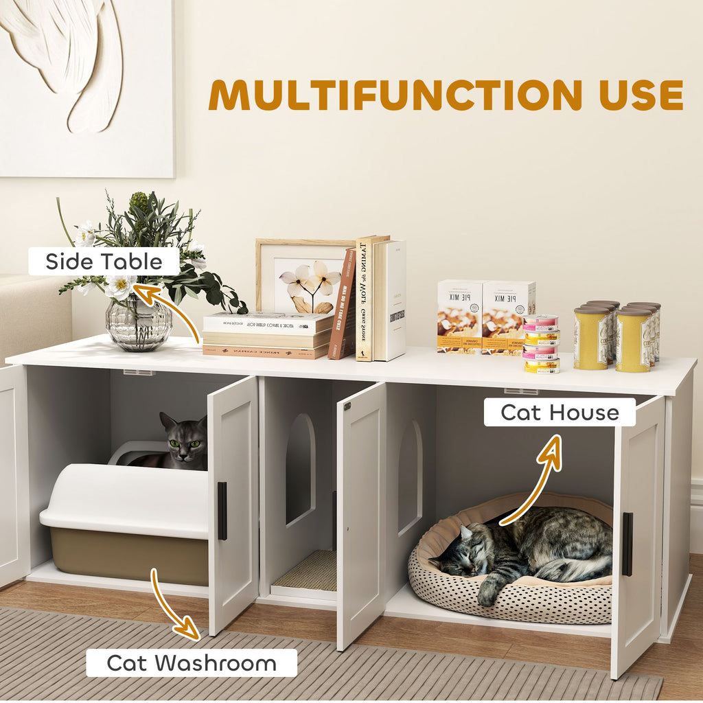 Multifunctional furniture-style Cat House and Litter Box Enclosure