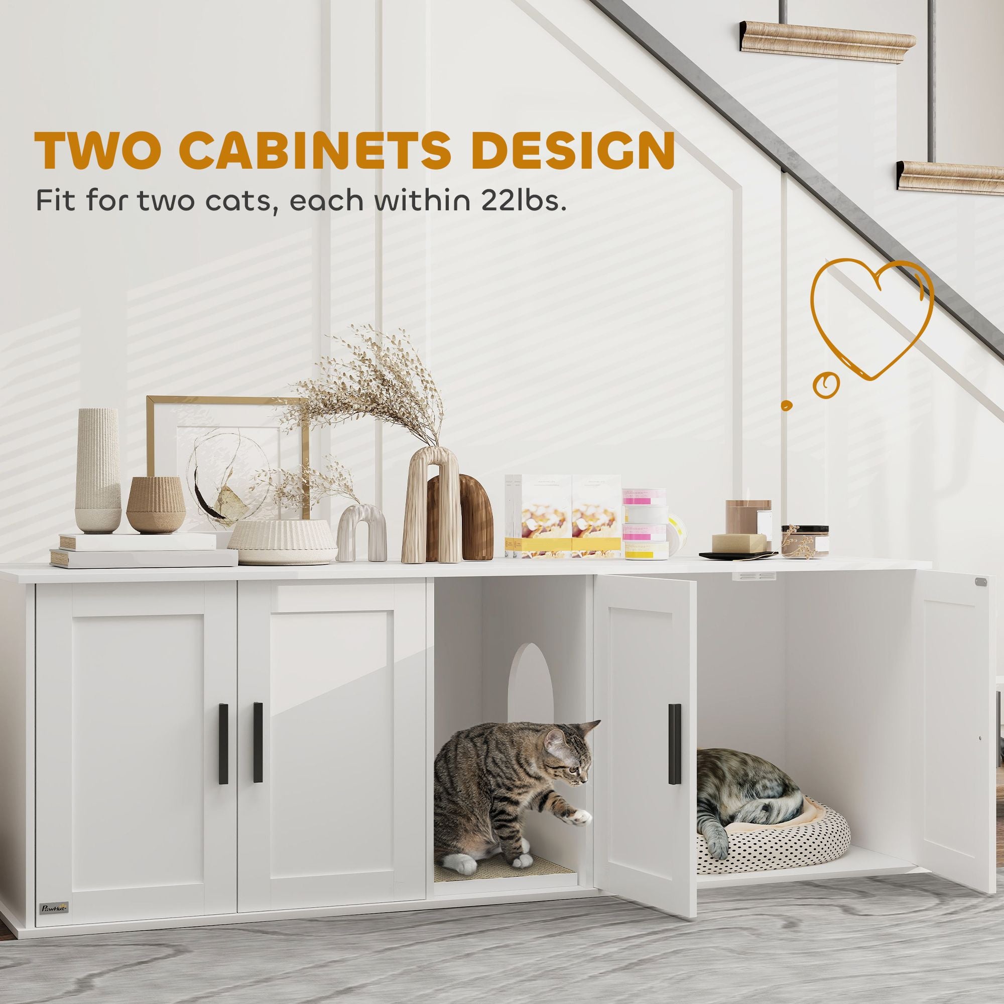 Multifunctional furniture-style Cat House and Litter Box Enclosure