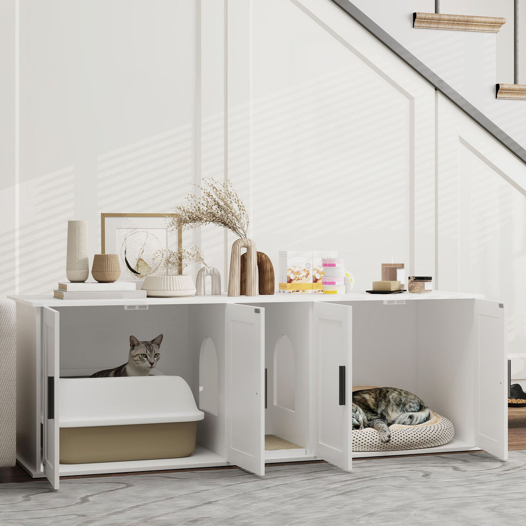 Multifunctional furniture-style Cat House and Litter Box Enclosure