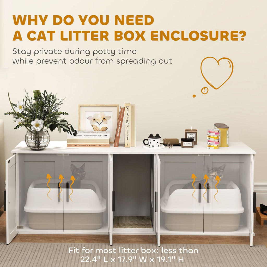 Multifunctional furniture-style Cat House and Litter Box Enclosure