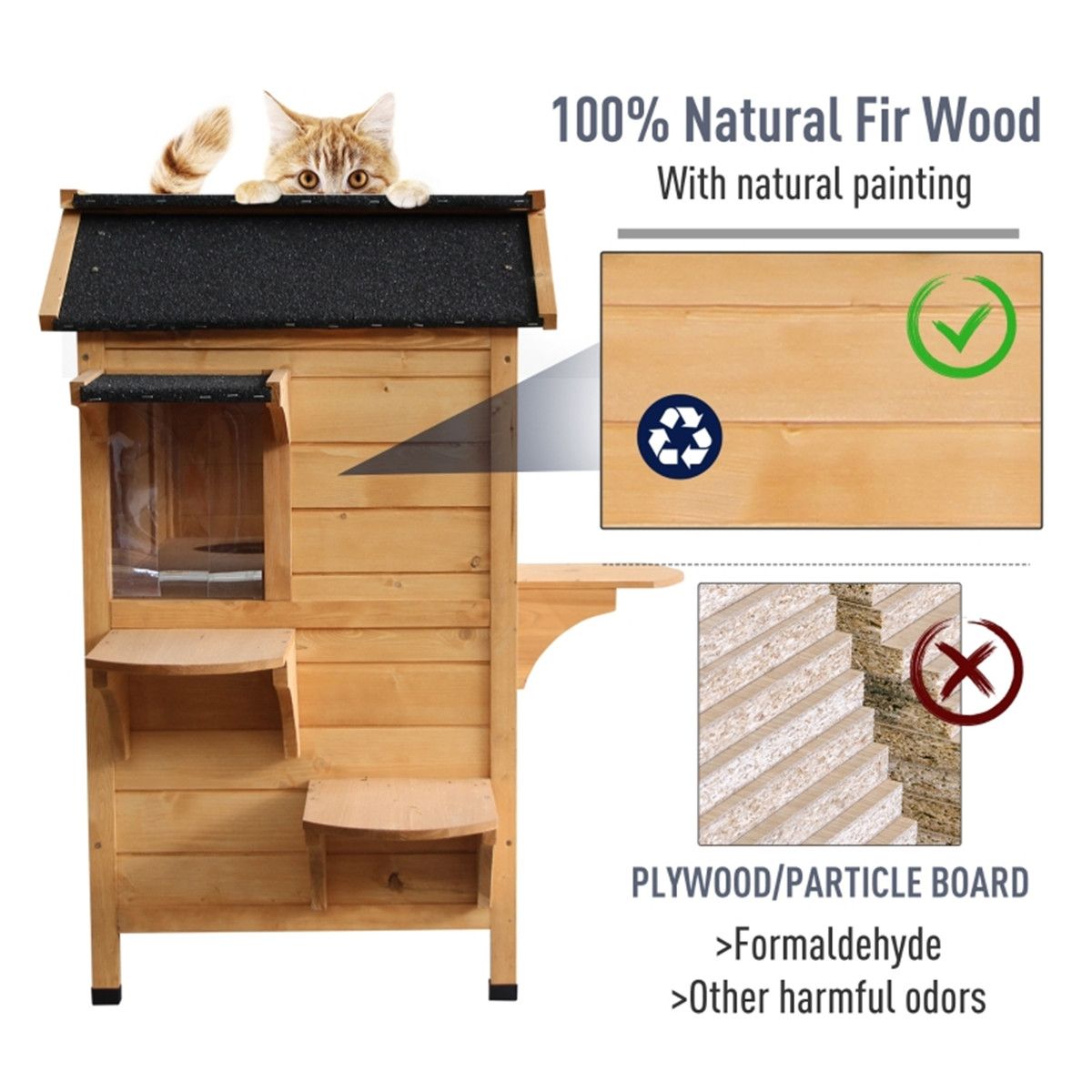furniture-style Cat House with Multiple Playful Entrances and everyday water-ready Design