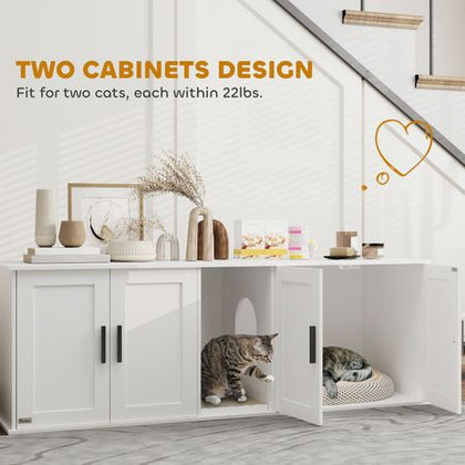Multifunctional furniture-style Cat House and Litter Box Enclosure