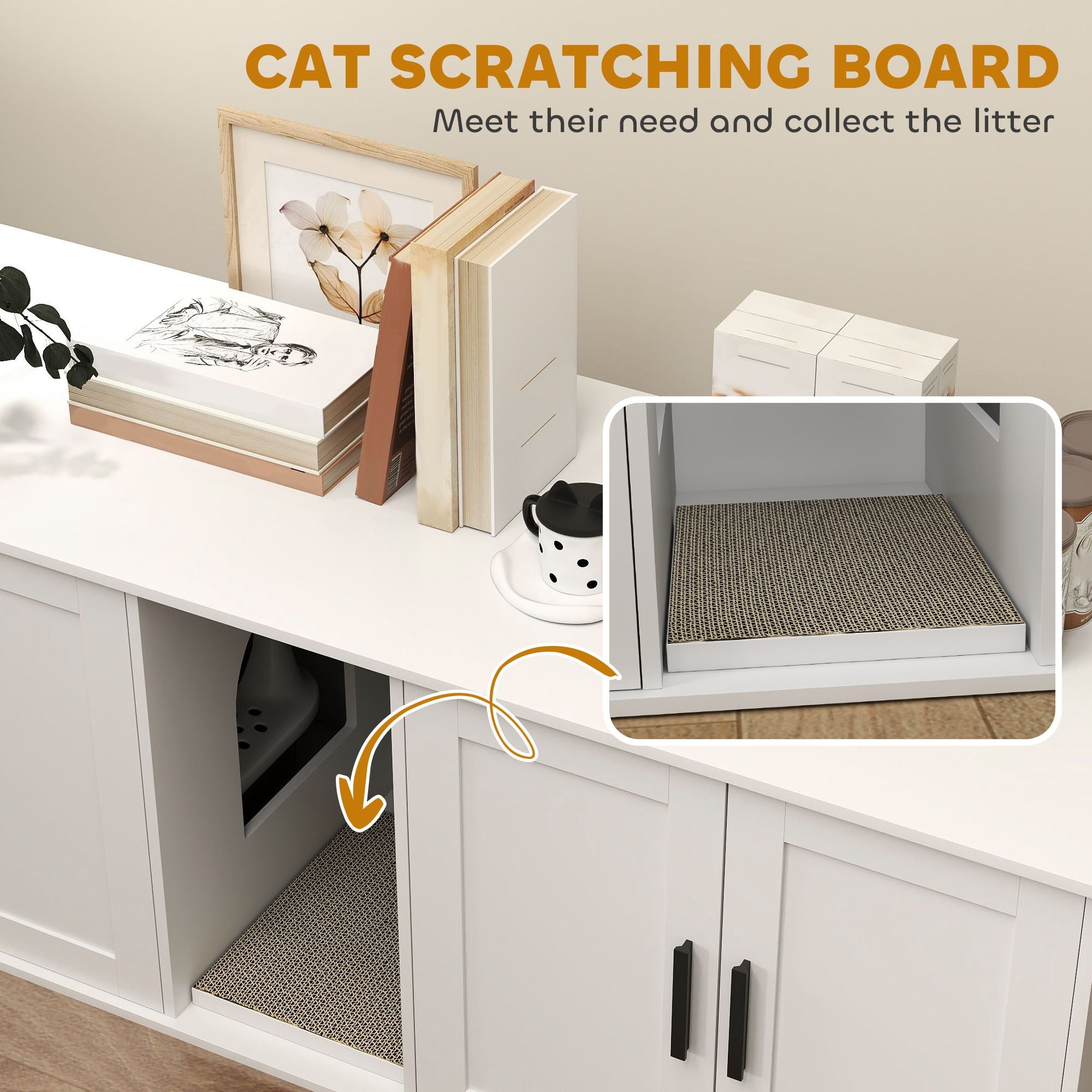 Multifunctional furniture-style Cat House and Litter Box Enclosure