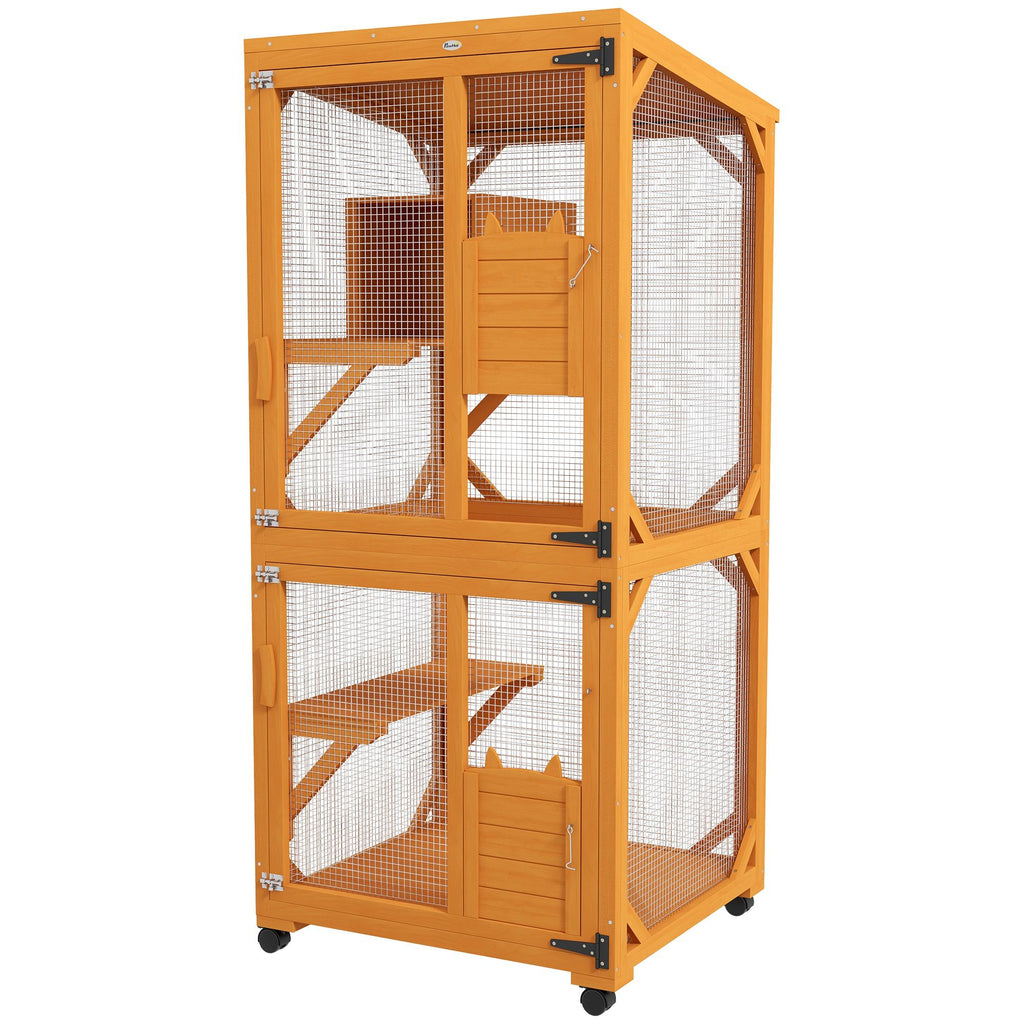 Rolling furniture-style Cat House – Large Catio Enclosure for 1-3 Cats