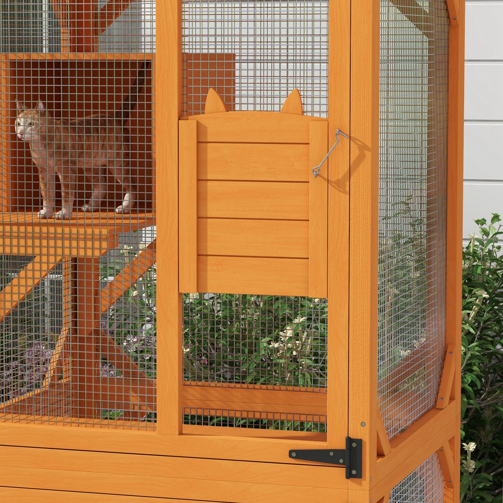 Rolling furniture-style Cat House – Large Catio Enclosure for 1-3 Cats