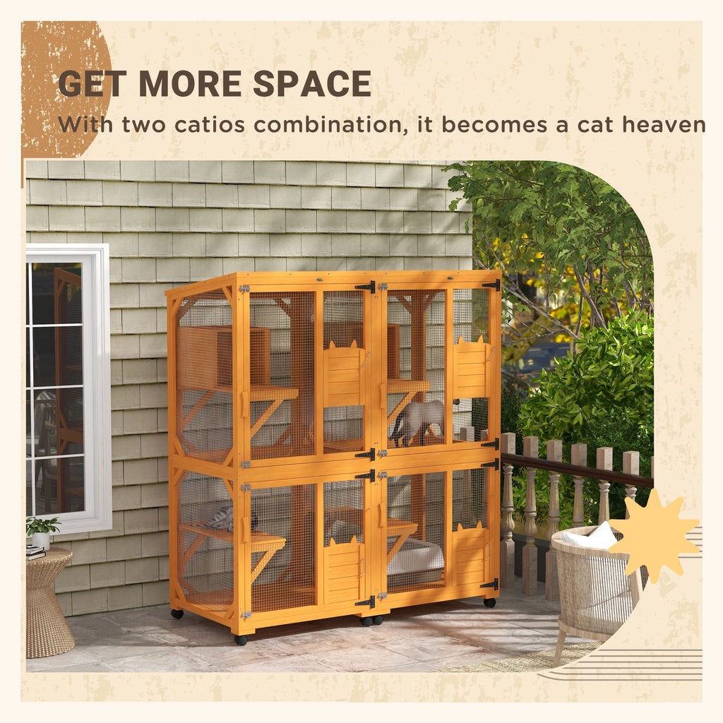 Rolling furniture-style Cat House – Large Catio Enclosure for 1-3 Cats