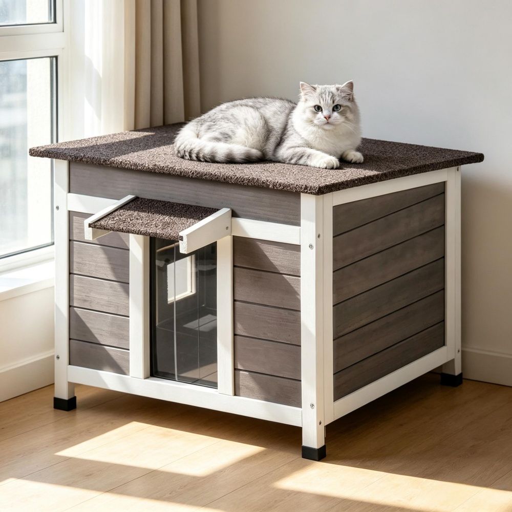 everyday Fir furniture-style Outdoor Cat Shelter with water-ready Protection