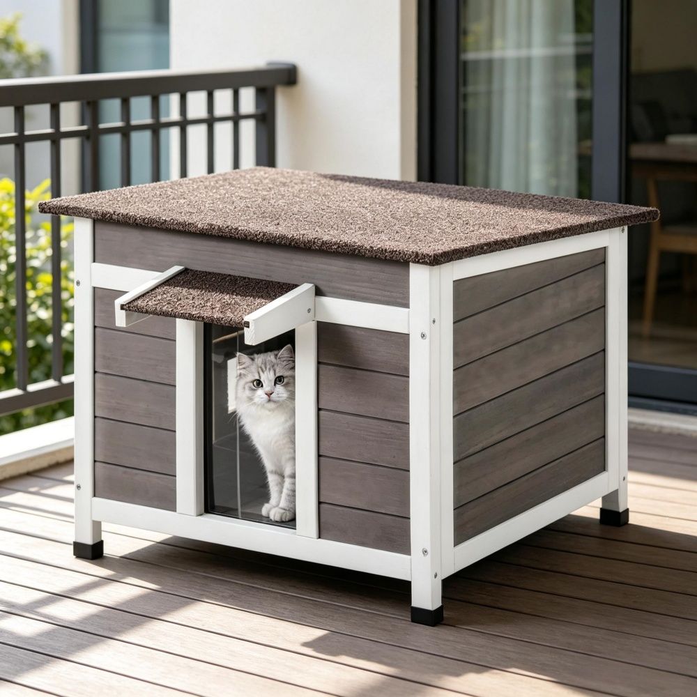 everyday Fir furniture-style Outdoor Cat Shelter with water-ready Protection