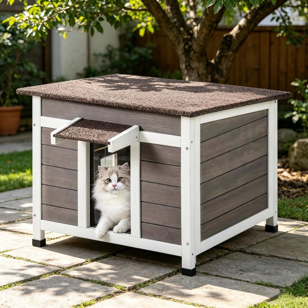 everyday Fir furniture-style Outdoor Cat Shelter with water-ready Protection