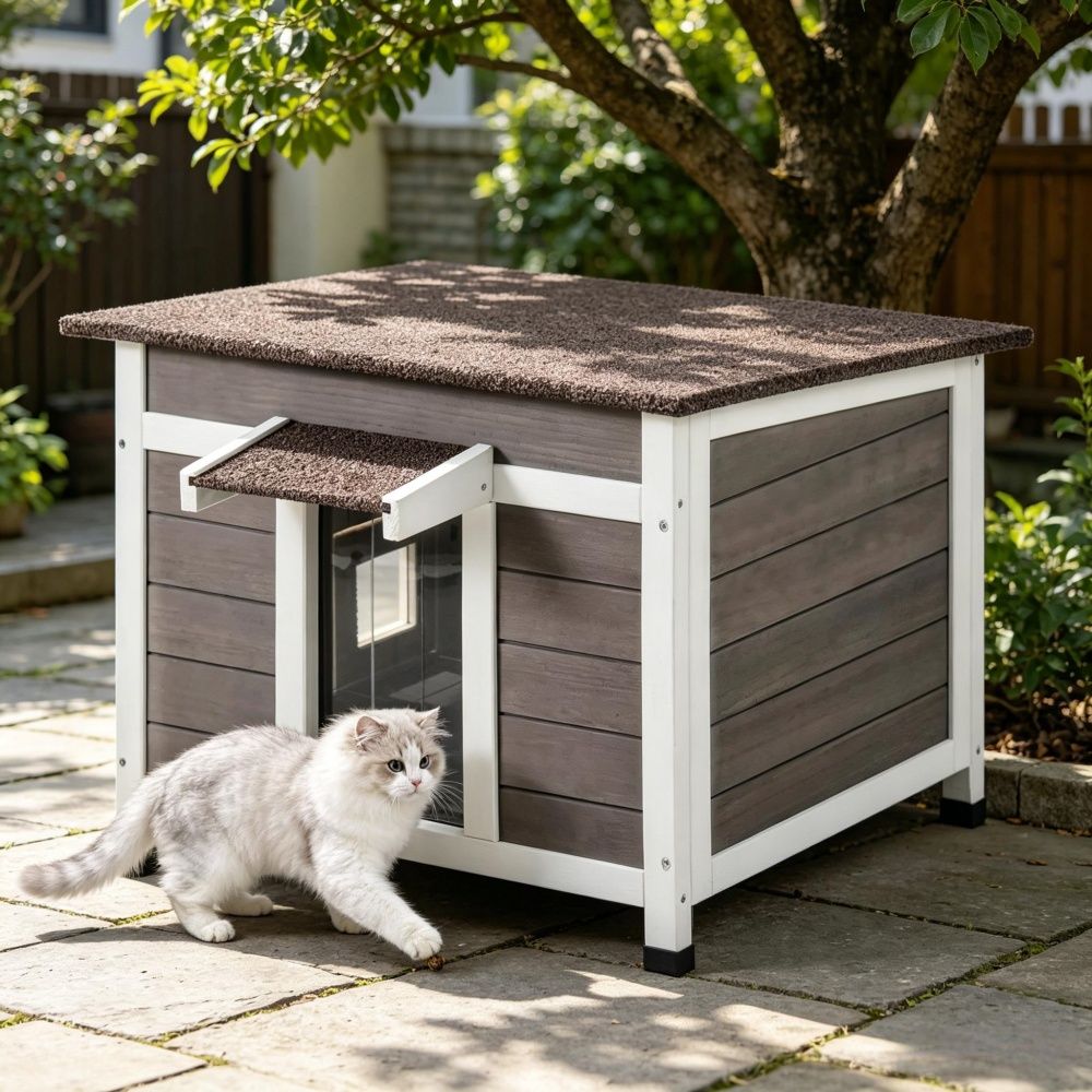 everyday Fir furniture-style Outdoor Cat Shelter with water-ready Protection