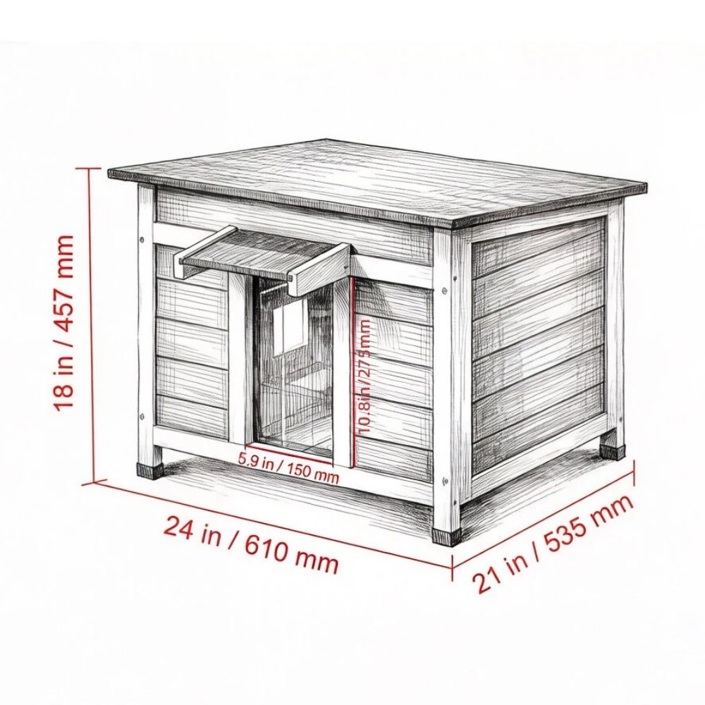 everyday Fir furniture-style Outdoor Cat Shelter with water-ready Protection