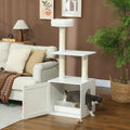 Furniture-Style Cat Tree with Hidden Litter Box Enclosure