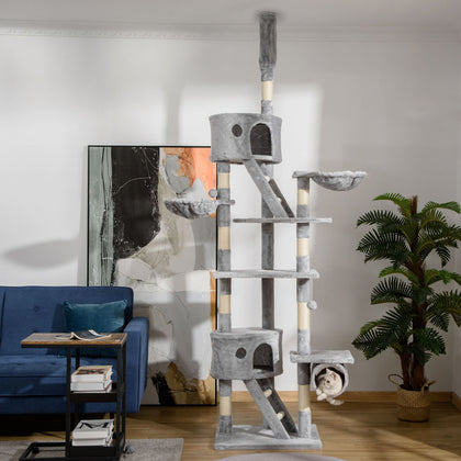 furniture-style Cat House & Climbing Tower with Adjustable Height