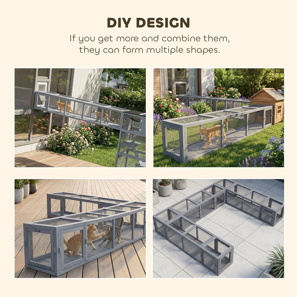 furniture-style Cat Run with Weather Protection for Indoor-Outdoor Connection