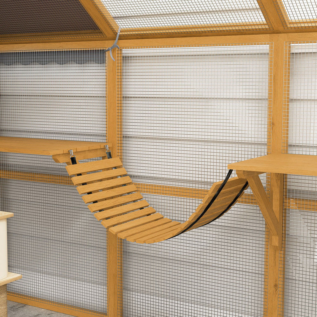 furniture-style Catio with water-ready Cover - Large Outdoor Cat Enclosure for 3-6 Cats