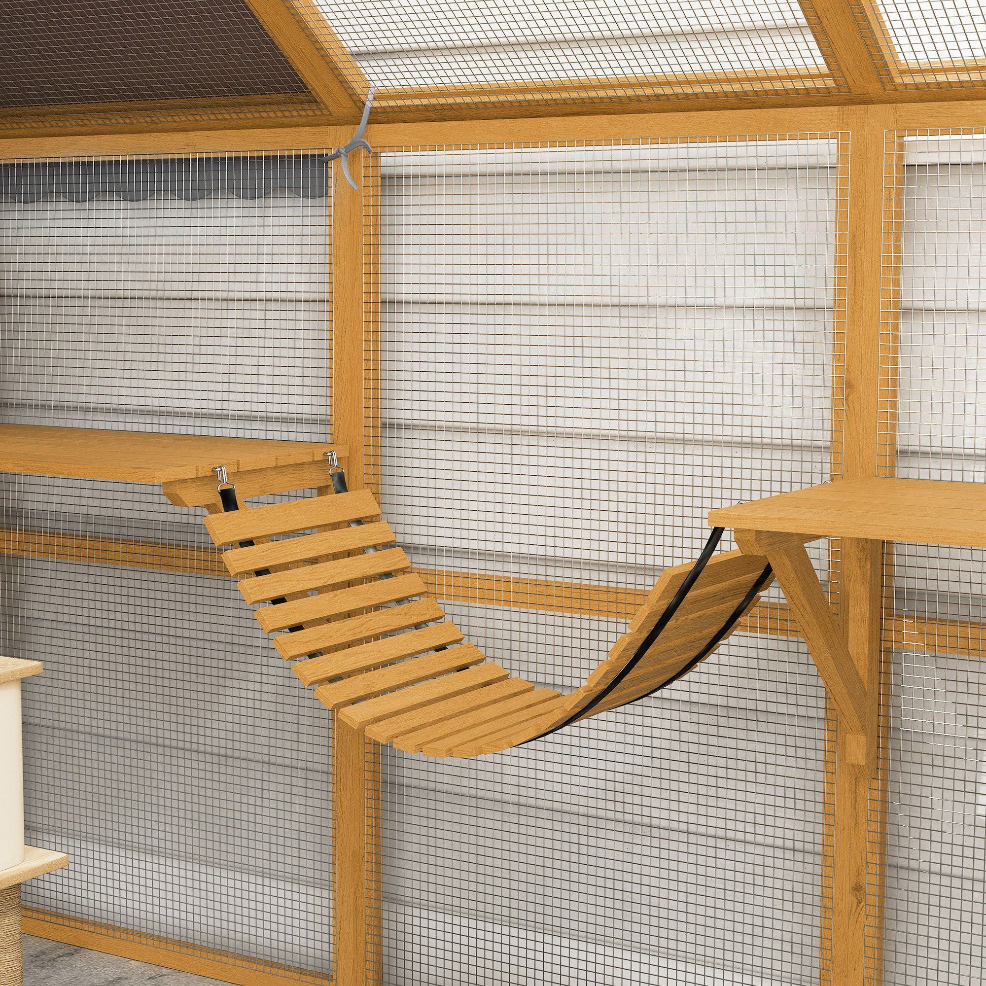 furniture-style Catio with water-ready Cover - Large Outdoor Cat Enclosure for 3-6 Cats
