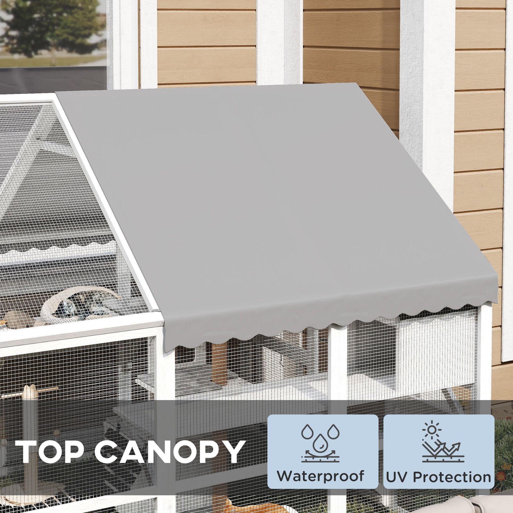 Spacious furniture-style Catio with water-ready Cover – Perfect for 3-6 Cats