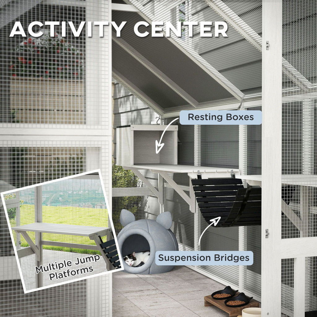Spacious furniture-style Catio with water-ready Cover – Perfect for 3-6 Cats