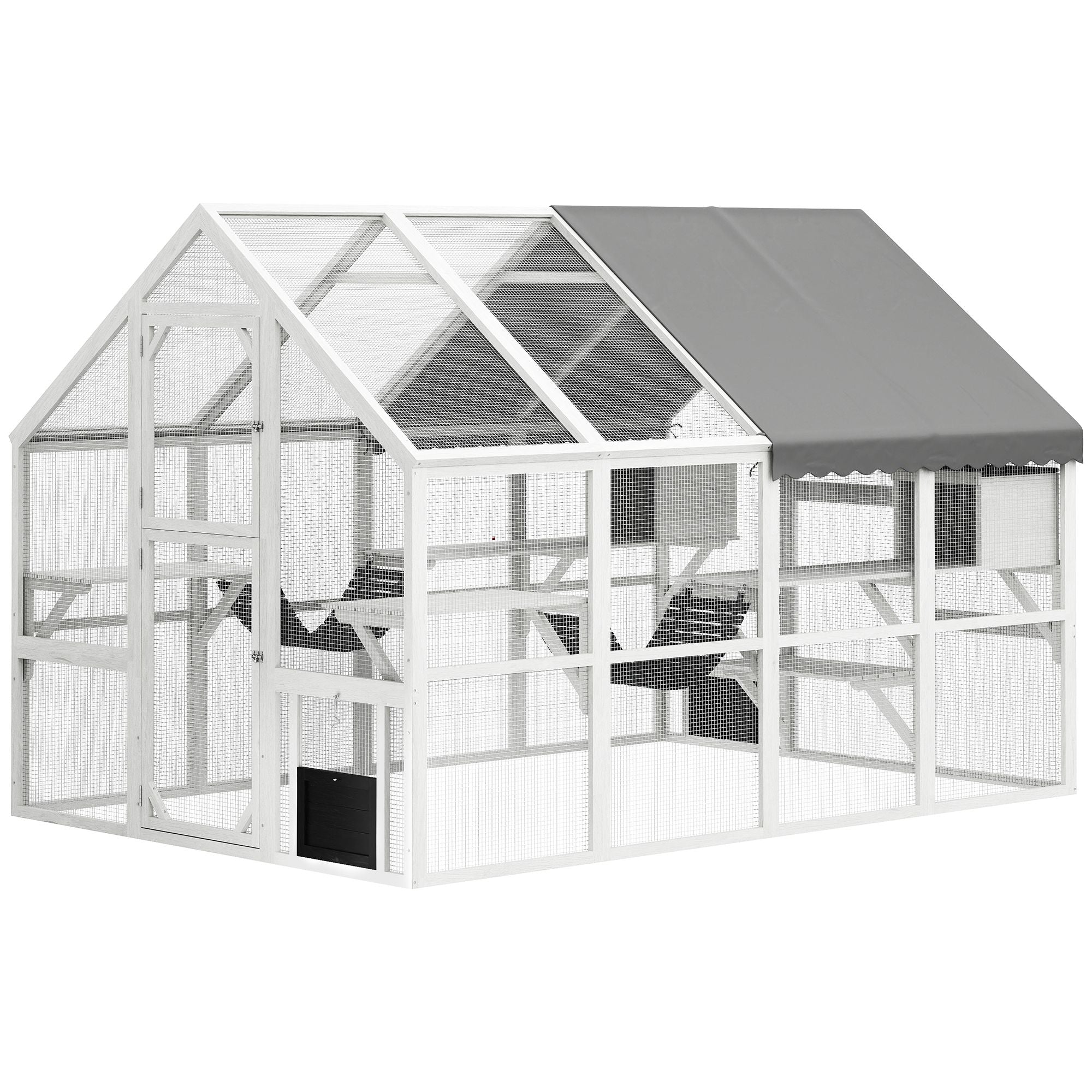 Spacious furniture-style Catio with water-ready Cover – Perfect for 3-6 Cats