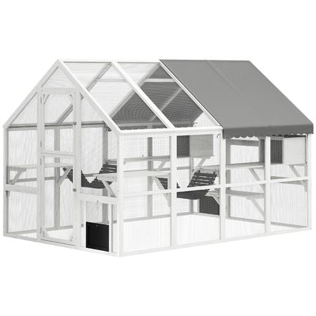 Spacious furniture-style Catio with water-ready Cover – Perfect for 3-6 Cats