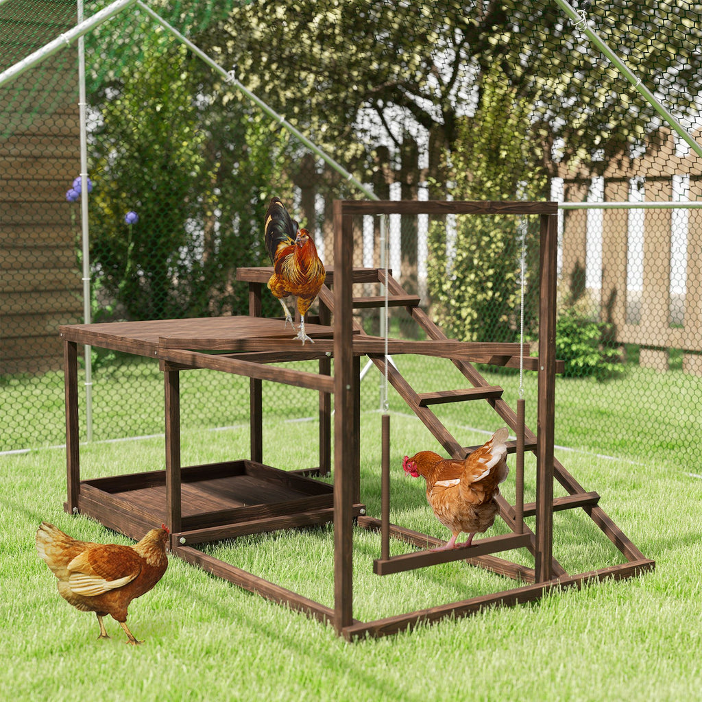 Give Your Flock a Fun & Active Playground with This Wooden Chicken Activity Set