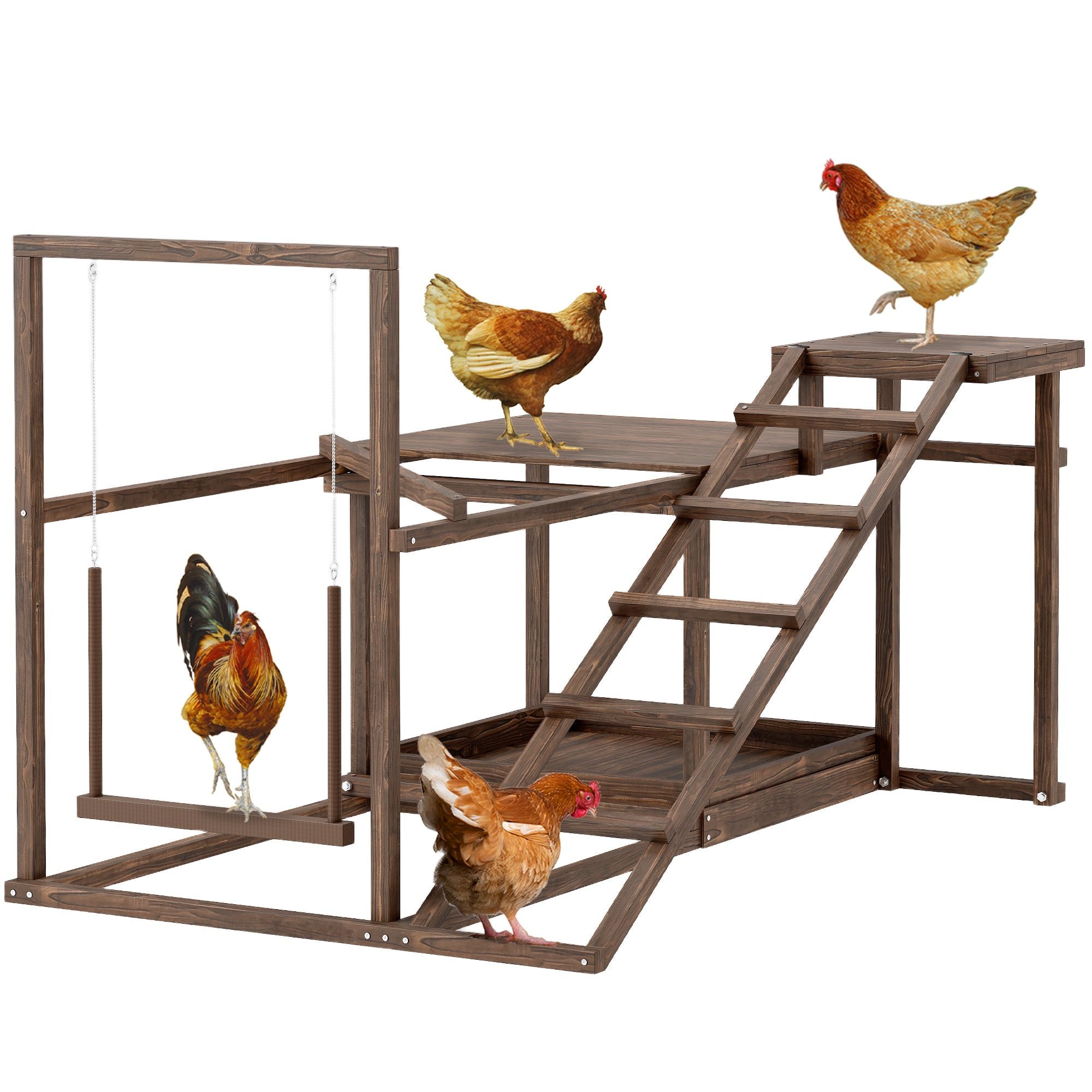 Give Your Flock a Fun & Active Playground with This Wooden Chicken Activity Set