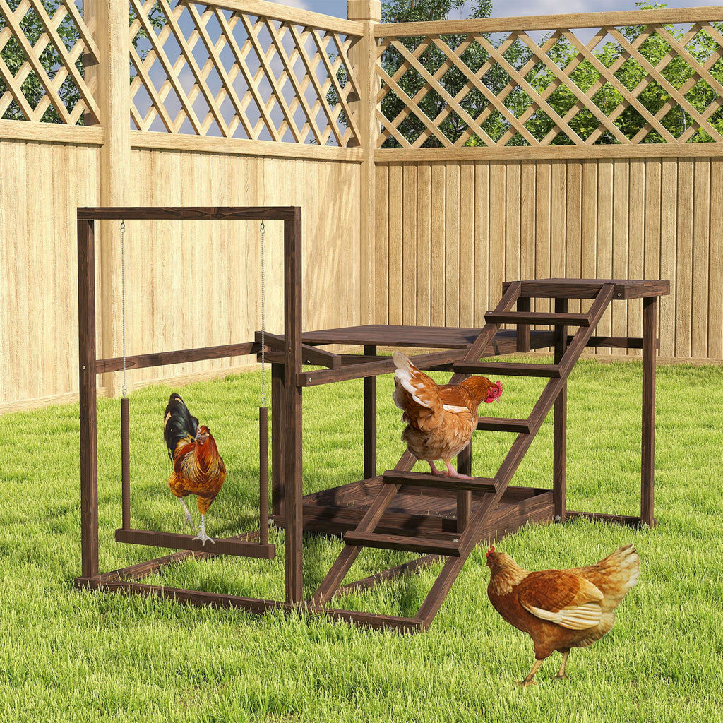 Give Your Flock a Fun & Active Playground with This Wooden Chicken Activity Set