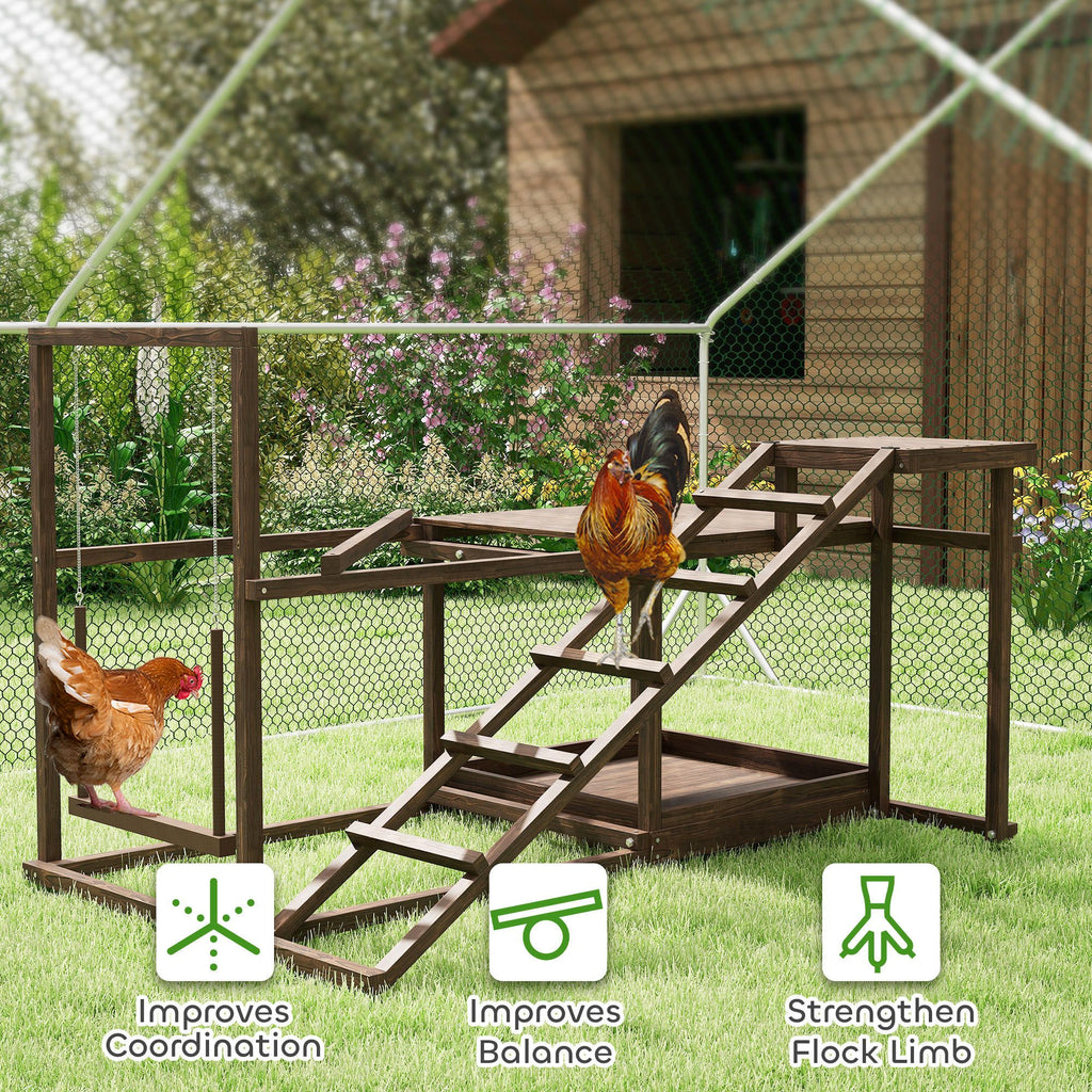 Give Your Flock a Fun & Active Playground with This Wooden Chicken Activity Set