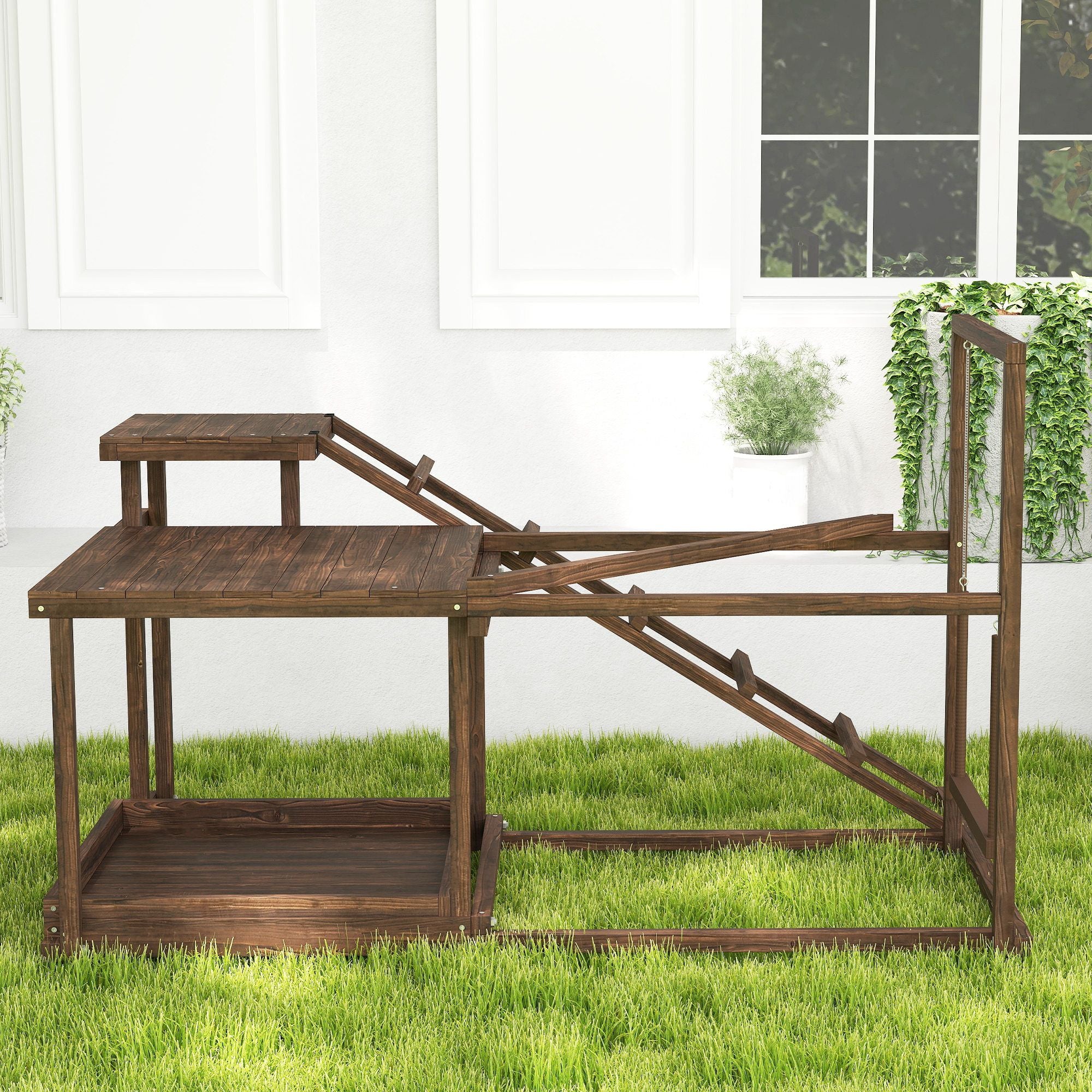 Give Your Flock a Fun & Active Playground with This Wooden Chicken Activity Set